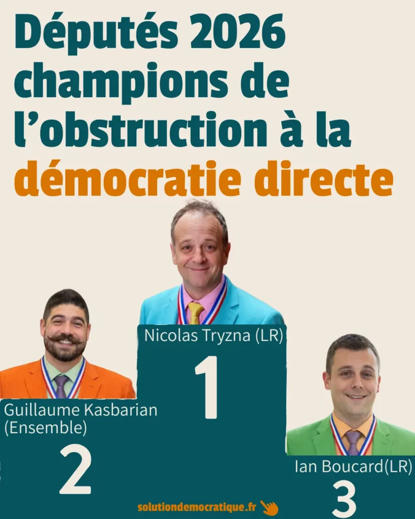députés les républicains et ensemble ayant empêché le débat à l'assemblée nationale pour la plc 208 sur le ric délibératif par marie pochon