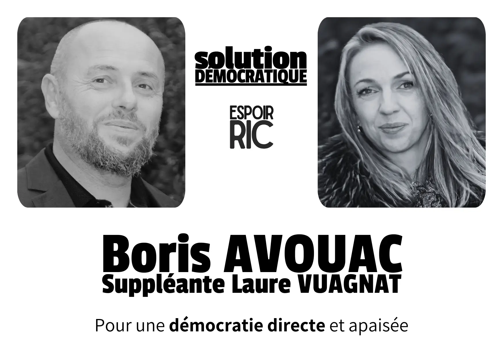 bulletin de vote pour boris avouac et laure vuagnat pour solution démocratique