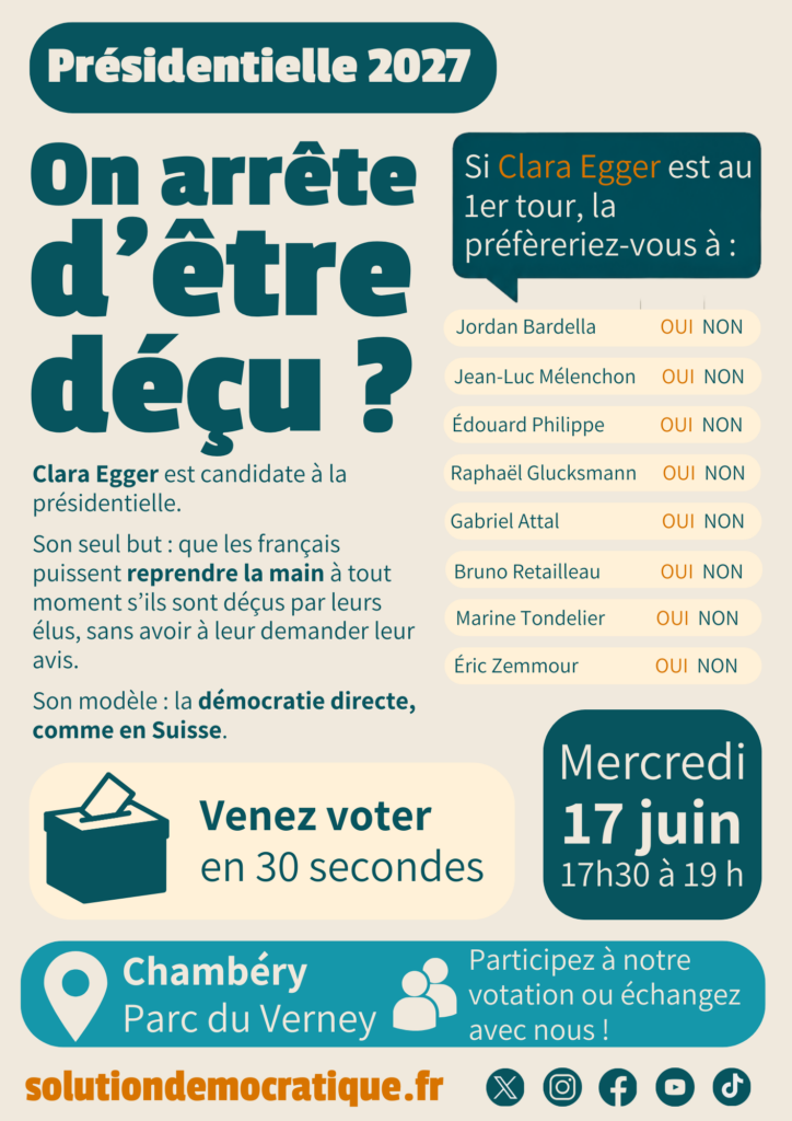 événement chambéry solution démocratique