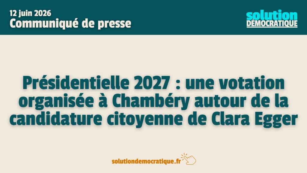 Présidentielle 2027 : une votation organisée à Chambéry autour de la candidature citoyenne de Clara Egger